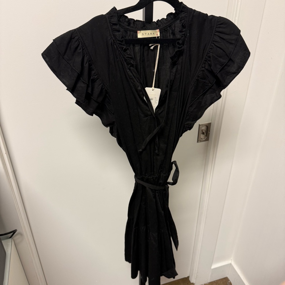 STARK X POPLIN SOLID AUSTIN DRESS BLACK